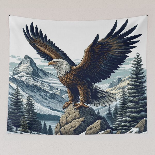 Item preview, Mountain eagle encounter on the mountain peak of the Caucasus designed and sold by FotoworldEdel.