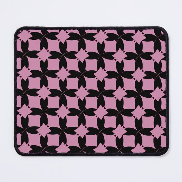 Item preview, black square circle pattern pink background designed and sold by wonghong.