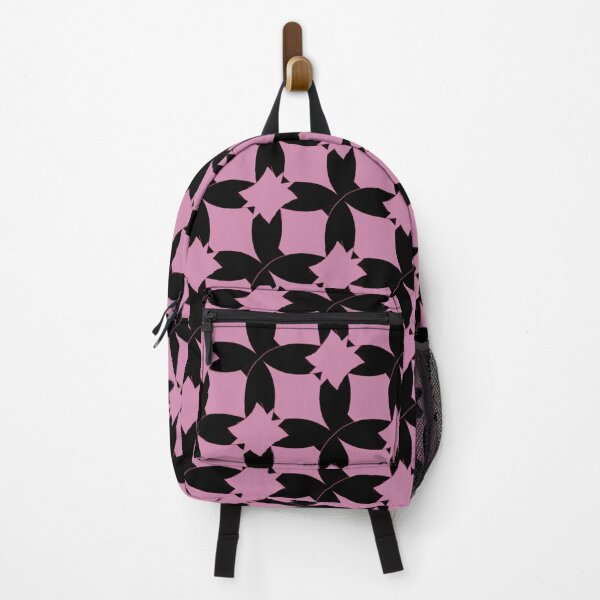 Item preview, black square circle pattern pink background designed and sold by wonghong.