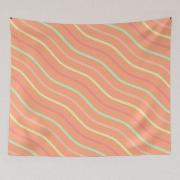 Item preview, Purple, Turquoise, Peach And Yellow Waves On Light Orange Pattern designed and sold by PatternsPalette.