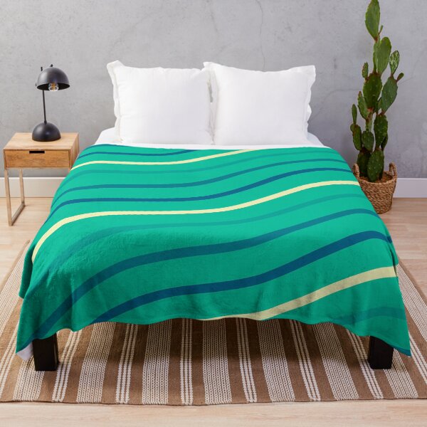 Item preview, White And Shades Of Blue Waves On Turquoise Pattern designed and sold by PatternsPalette.