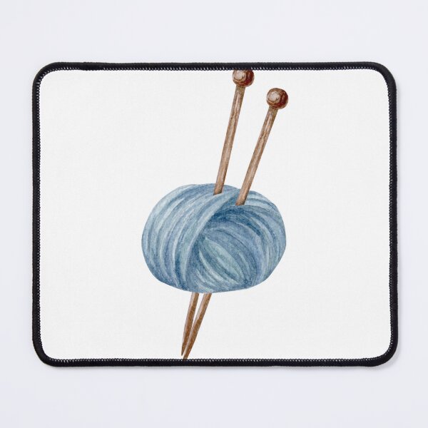 Item preview, Knitting ball of yarn with single pointed needle, hand draw, watercolor illustration designed and sold by TanyaKremen.