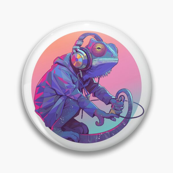 Artikelvorschau, Cyber-Chamäleon // Chamäleon // Musiksüchtiger // Cyber-Tier // Musik hören // Tierkrieger entworfen und verkauft von SMARTKIT DESIGNAGENCY.