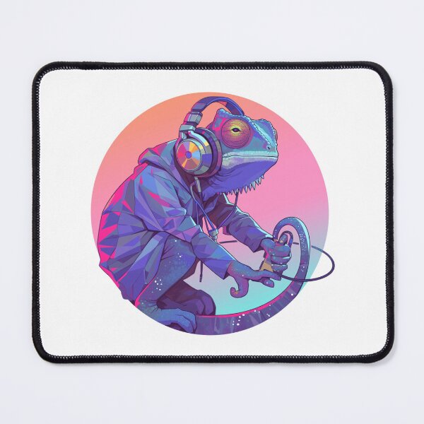 Artikelvorschau, Cyber-Chamäleon // Chamäleon // Musiksüchtiger // Cyber-Tier // Musik hören // Tierkrieger entworfen und verkauft von SMARTKIT  DESIGNAGENCY.