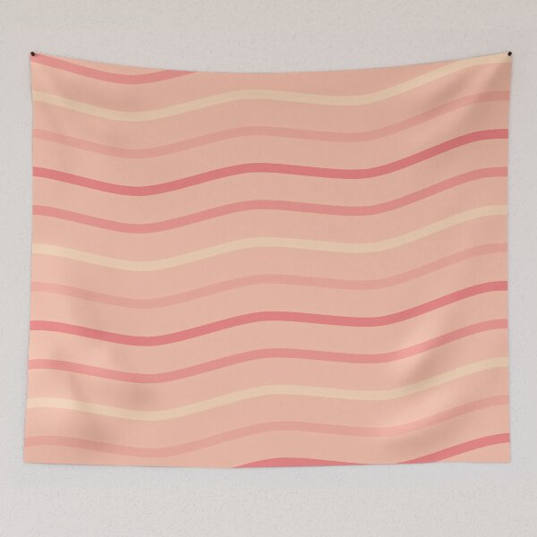 Item preview, Cream And Shades Of Pink Waves On Light Pink Pattern designed and sold by PatternsPalette.