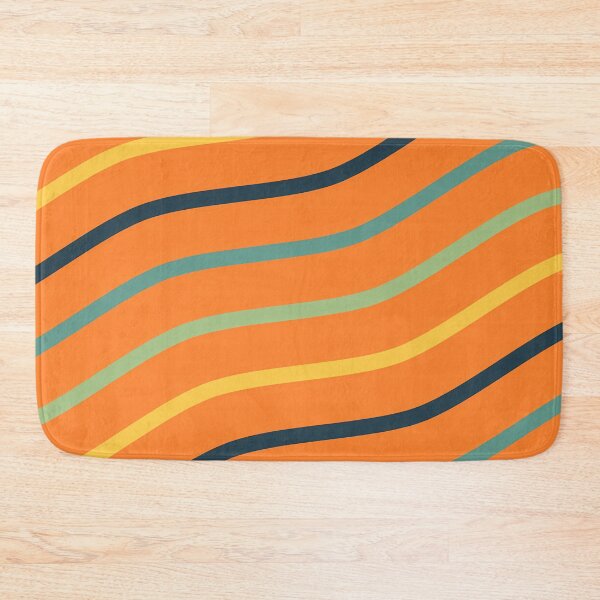 Item preview, Indigo, Blue, Teal And Yellow Waves On Orange Pattern designed and sold by PatternsPalette.