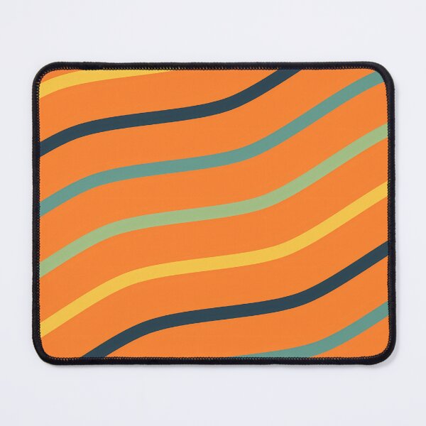Item preview, Indigo, Blue, Teal And Yellow Waves On Orange Pattern designed and sold by PatternsPalette.