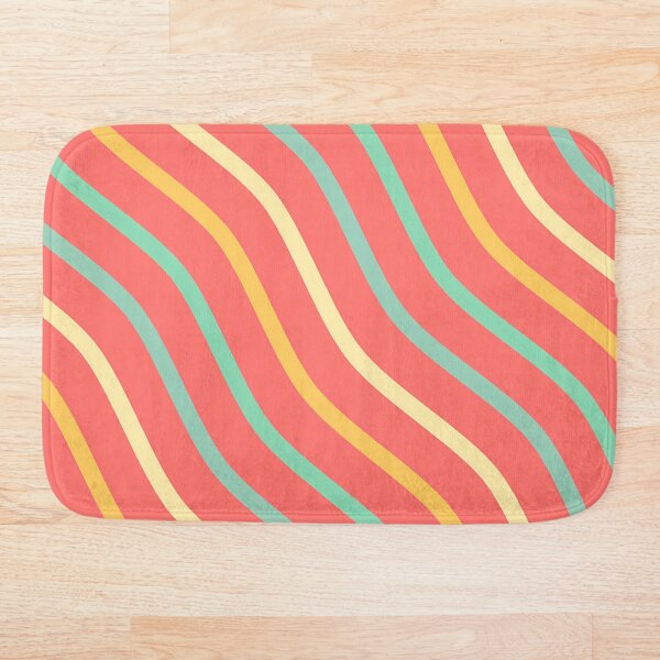 Item preview, Teal, Turquoise And Shades Of Yellow Waves On Pink Pattern designed and sold by PatternsPalette.