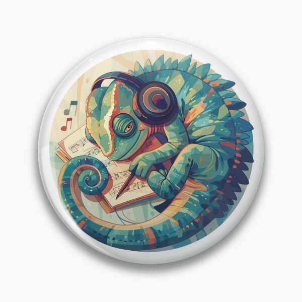 Artikelvorschau, Cyber-Chamäleon // Chamäleon // Musiksüchtiger // Cyber-Tier // Musik hören // Tierkrieger entworfen und verkauft von SMARTKIT DESIGNAGENCY.