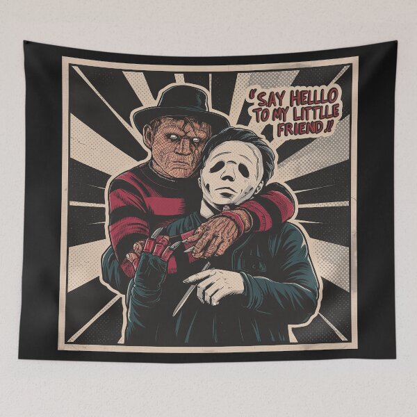Item preview, ''Say Helllo to my Little Friend'' Funny Horror Movie Loving Friends T-Shirt  designed and sold by Witty Shirts.
