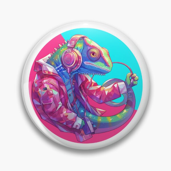 Artikelvorschau, Cyber-Chamäleon // Chamäleon // Musiksüchtiger // Cyber-Tier // Musik hören // Tierkrieger entworfen und verkauft von SMARTKIT DESIGNAGENCY.