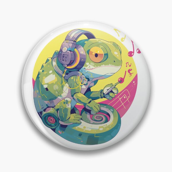 Artikelvorschau, Cyber-Chamäleon // Chamäleon // Musiksüchtiger // Cyber-Tier // Musik hören // Tierkrieger entworfen und verkauft von SMARTKIT DESIGNAGENCY.