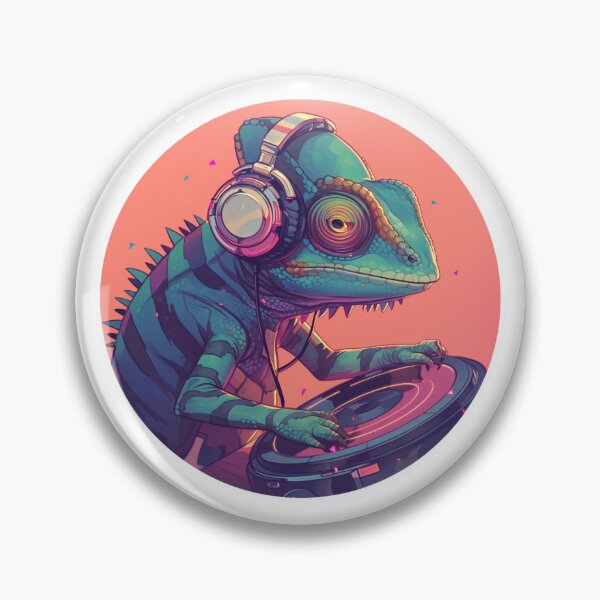 Artikelvorschau, Cyber-Chamäleon // Chamäleon // Musiksüchtiger // Cyber-Tier // Musik hören // Tierkrieger entworfen und verkauft von SMARTKIT DESIGNAGENCY.