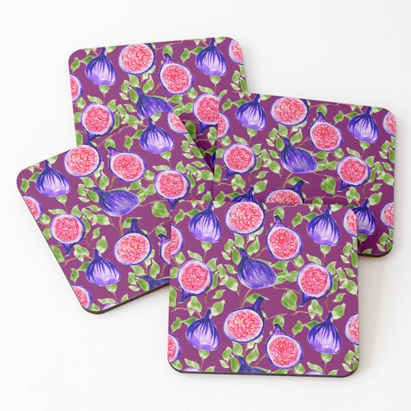 Item preview, Rustic watercolor figs and leaf branches create a lush, natural design in purple designed and sold by JasmineGDesigns.