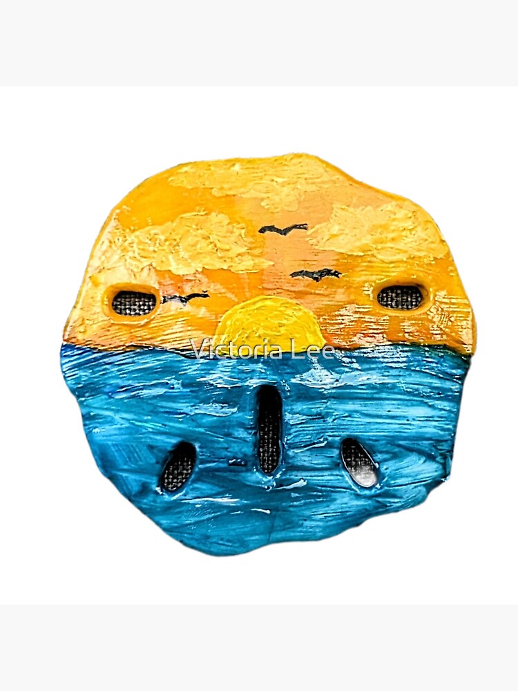 Thumbnail 3 of 3, Pin, Seaside's Golden Hour painted on a sand dollar designed and sold by Ladyinthemitten.