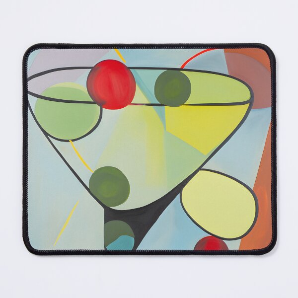 Item preview, Happy Hour Cocktails Whimsy in Glass - Vibrant Martini with Abstract Flair and Floating Spheres designed and sold by OlfactoART Studio.