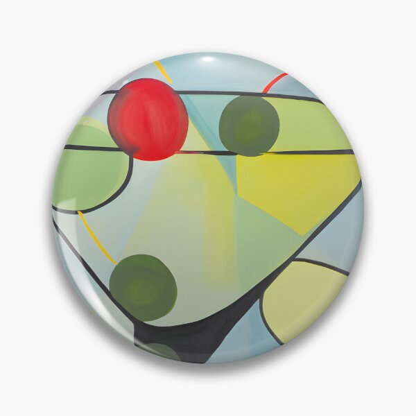 Item preview, Happy Hour Cocktails Whimsy in Glass - Vibrant Martini with Abstract Flair and Floating Spheres designed and sold by OlfactoART Studio.