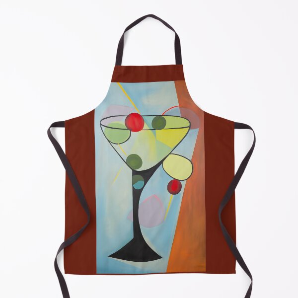 Item preview, Happy Hour Cocktails Whimsy in Glass - Vibrant Martini with Abstract Flair and Floating Spheres designed and sold by OlfactoART Studio.