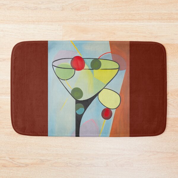 Item preview, Happy Hour Cocktails Whimsy in Glass - Vibrant Martini with Abstract Flair and Floating Spheres designed and sold by OlfactoART Studio.