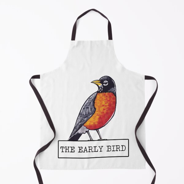 Item preview, The Early Bird Hand painted Robin Bird With Typewriter Font designed and sold by TheRainFamily.
