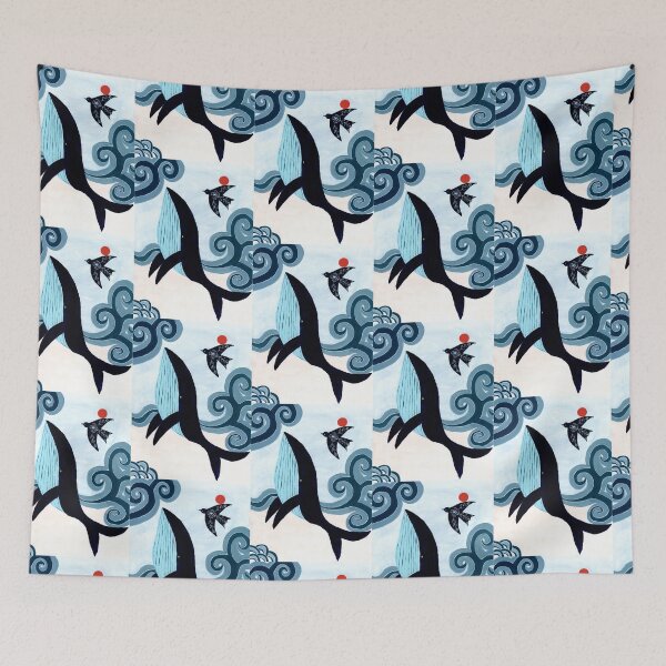Item preview, Whale and bird designed and sold by JadeWuArt.