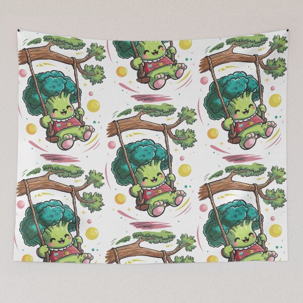 Item preview, Swinging with Joy: A Happy Broccoli's Colorful Adventure designed and sold by SplashTastic.