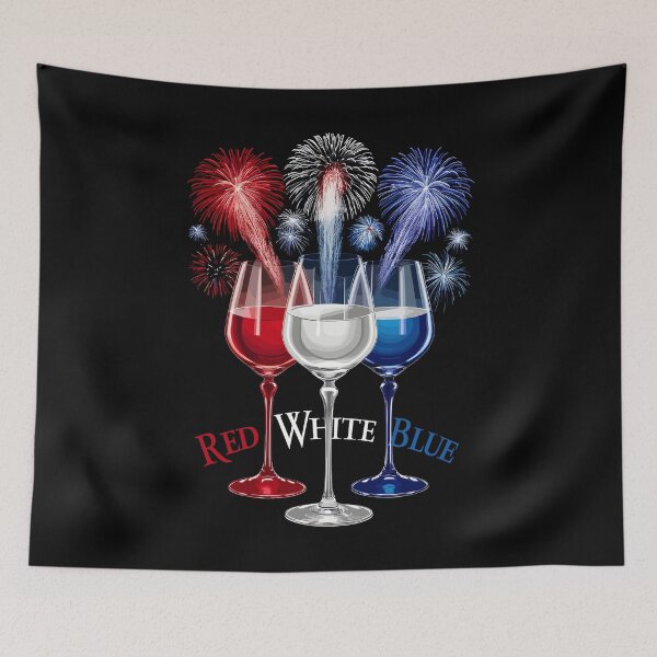 Item preview, Red White Blue Wine Fireworks Celebration designed and sold by Quirky Shirts.