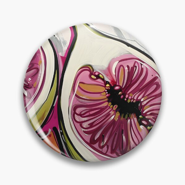 Item preview, Fig Art Vibrant Harmony - Expressive Figs Fruits in Bold Pink and Green Hues Generative AI designed and sold by OlfactoART Studio.