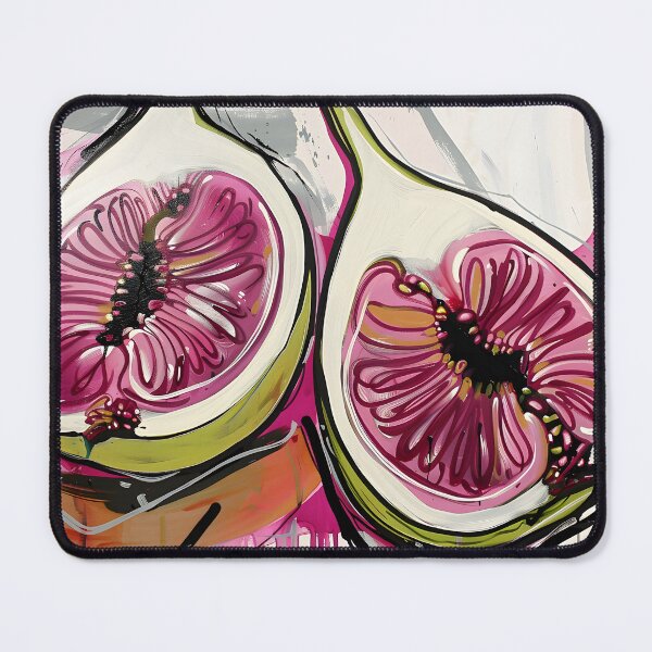 Item preview, Fig Art Vibrant Harmony - Expressive Figs Fruits in Bold Pink and Green Hues Generative AI designed and sold by OlfactoART Studio.