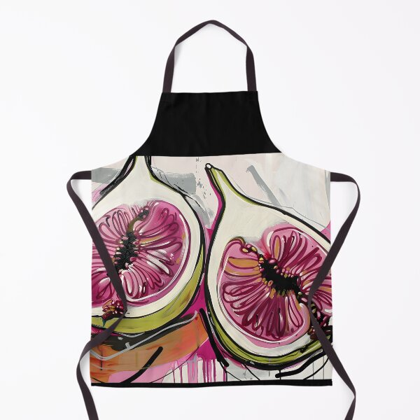 Item preview, Fig Art Vibrant Harmony - Expressive Figs Fruits in Bold Pink and Green Hues Generative AI designed and sold by OlfactoART Studio.