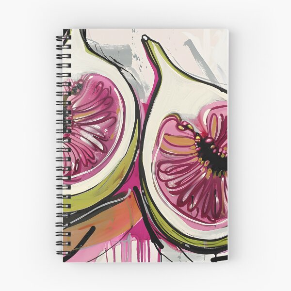 Item preview, Fig Art Vibrant Harmony - Expressive Figs Fruits in Bold Pink and Green Hues Generative AI designed and sold by OlfactoART Studio.