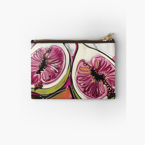 Item preview, Fig Art Vibrant Harmony - Expressive Figs Fruits in Bold Pink and Green Hues Generative AI designed and sold by OlfactoART Studio.