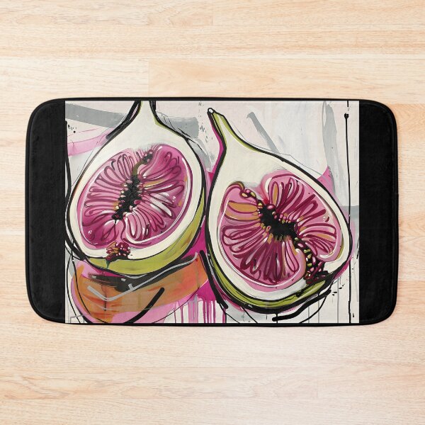 Item preview, Fig Art Vibrant Harmony - Expressive Figs Fruits in Bold Pink and Green Hues Generative AI designed and sold by OlfactoART Studio.