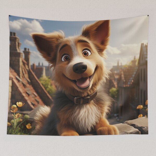 Item preview, fluffy dog, cute pet designed and sold by Mauswohn.