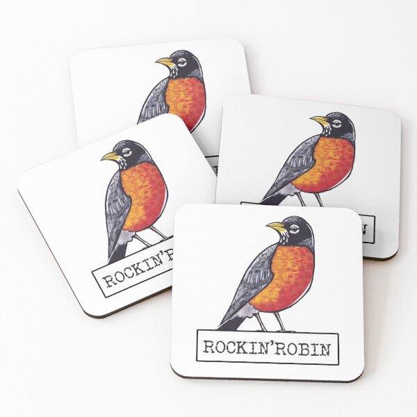 Item preview, Rockin' Robin Hand painted Robin Bird With Typewriter Font designed and sold by TheRainFamily.