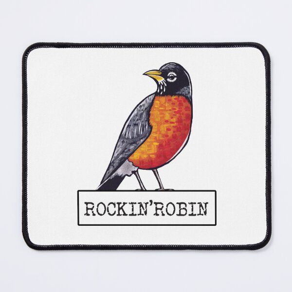 Item preview, Rockin' Robin Hand painted Robin Bird With Typewriter Font designed and sold by TheRainFamily.
