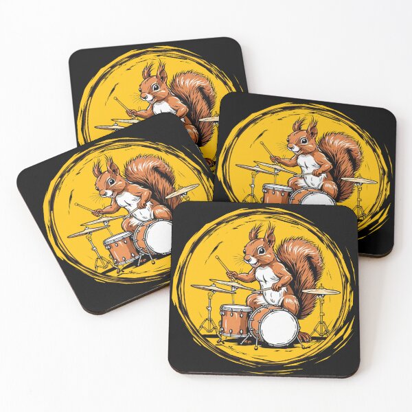 Item preview, Squirrel Playing Drums designed and sold by sekrecja.