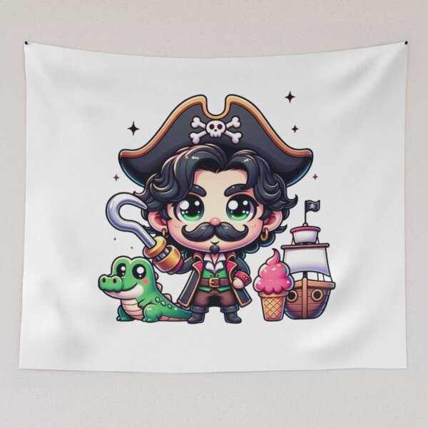 Item preview, Capt’ of the Sea I Hook And Tick-Tock Crocodile Eating Ice Cream designed and sold by PedroStyle.