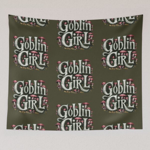 Item preview, Goblincore goblin girl - goblins aesthetic - gift for mushrooms lovers - red amanita fungi foraging  designed and sold by Fantasy Cache.