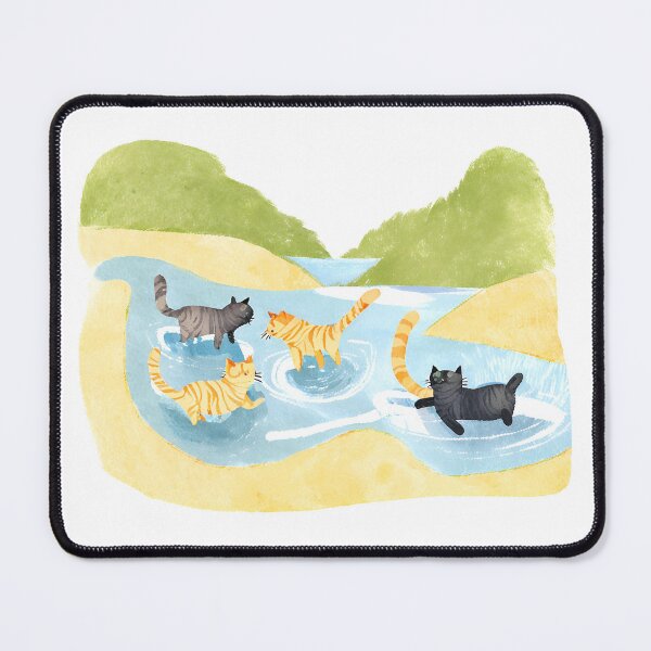 Item preview, Cats and friends play water at Forrest minimal style, watercolor designed and sold by Solarli.