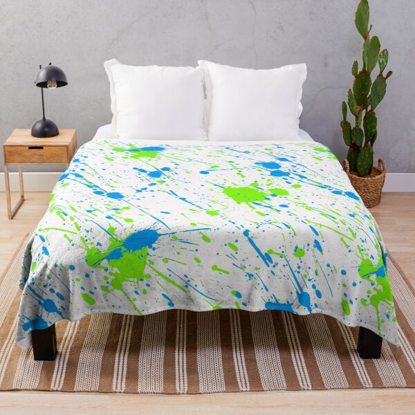 Item preview, Abstract Paint Splatter Patterns in Green and Blue v1 | Phone case, Blanket, Cushion designed and sold by BuzzworthyShop.