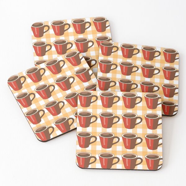 Item preview, Coffee cups  on beige tablecloth  background designed and sold by OwlWorks.