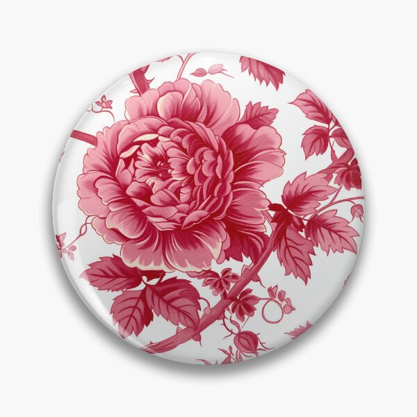 Item preview, Toile de Jouy inspired Red Rose Reverie designed and sold by fleur-moderne.