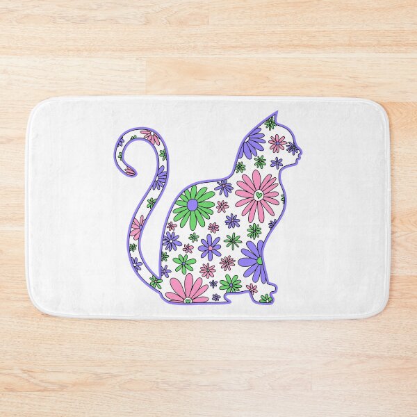 Item preview, Flower doodle cat LGBTQ+ Trigender Pride Flag designed and sold by JoyfulJen.