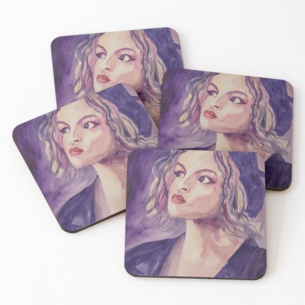 Item preview, Portrait of a young confident woman in violet designed and sold by margikunst.