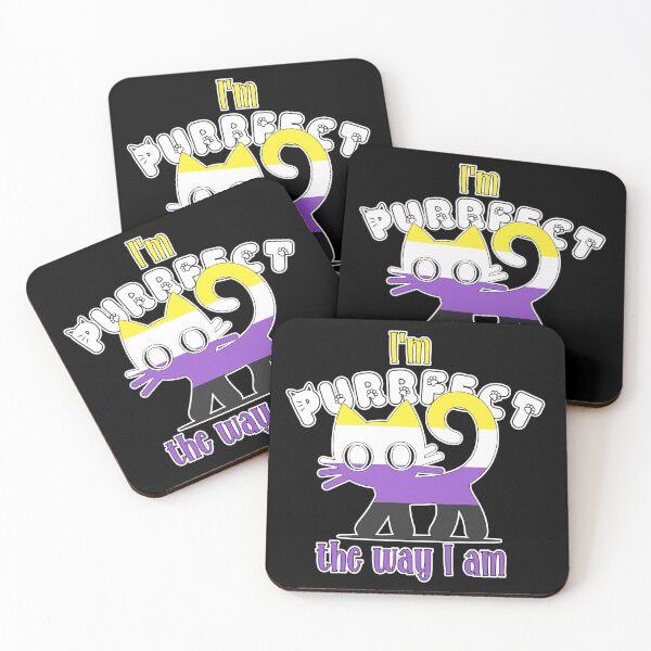 Item preview, I'm Purrfect the way I am - Non Binary Pride designed and sold by Fr0mtheMachine.