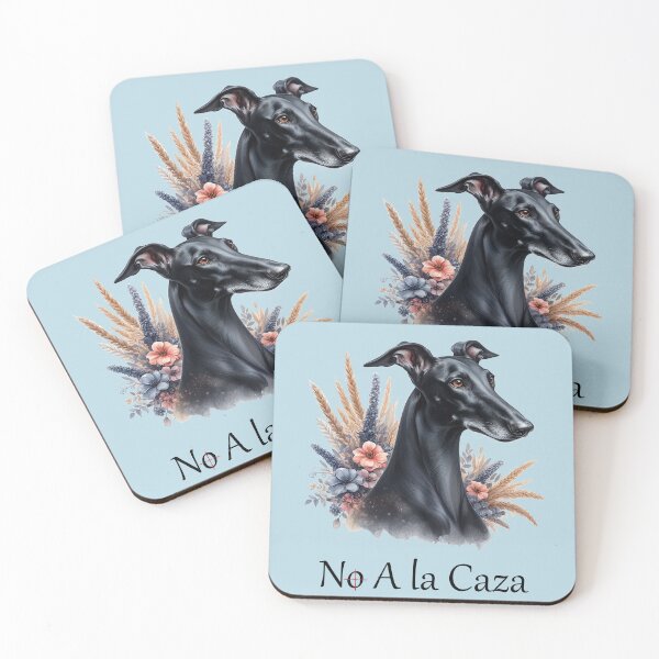 Item preview, No A la Caza! - Black Galgo Español in watercolor designed and sold by Berlini.