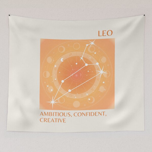 Item preview, Leo, Leo Sign, Leo Zodiac, Orange Aura Gradient designed and sold by Magic Love Art Print.