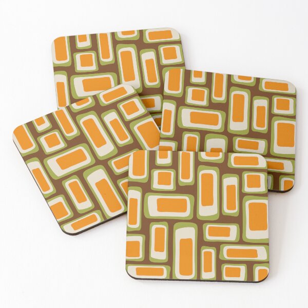 Item preview, Retro Mid Century Modern Abstract Composition Brown Orange and Green designed and sold by tonymagnerart.