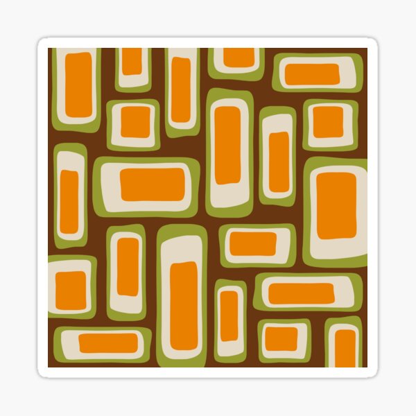 Artikel-Vorschau von Retro Mid Century Modern Abstrakte Komposition Braun Orange und Grün, designt und verkauft von tonymagnerart.